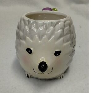 Mainstays Hedgehog Mug Ceramic Coffee Cup Whimsical Floral Handle Anamorphic
